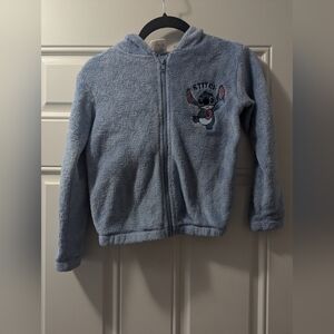 Disney  Kids Blue Stitch Fleece Hoodie With Ears, Size Small (7/8)